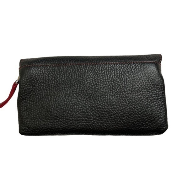 Borlino black Italian leather clutch bag wristlet